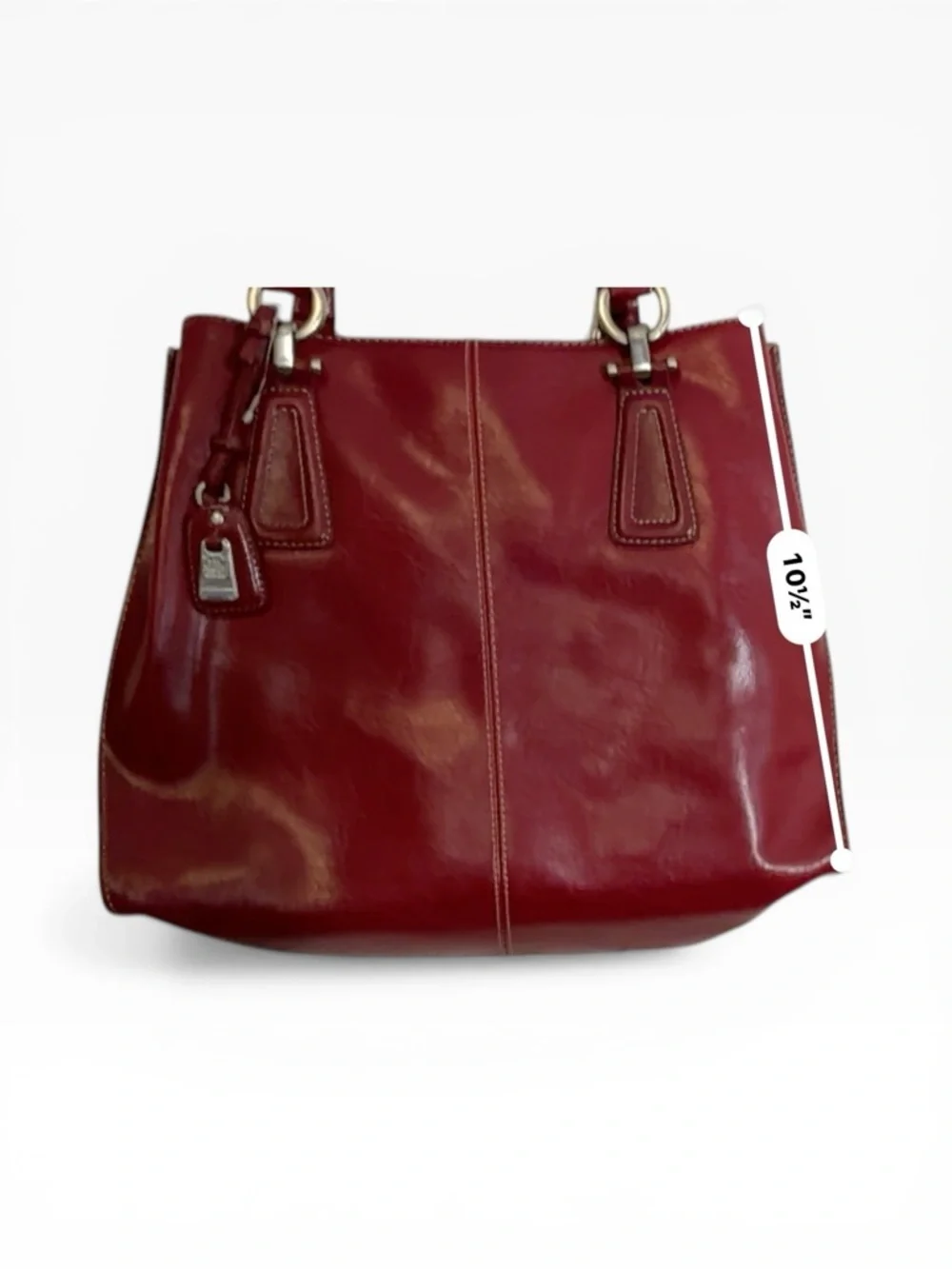 Liz Claiborne Deep Red Faux Leather Satchel NWOT